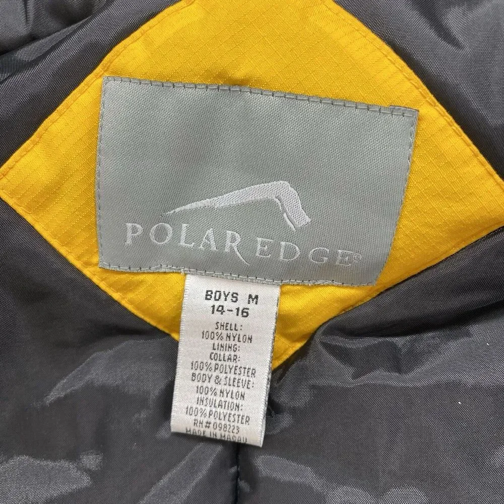 Polar Edge Gold Series Ski Jacket‎ Boy's Medium Hooded Full Zip Yellow & Black